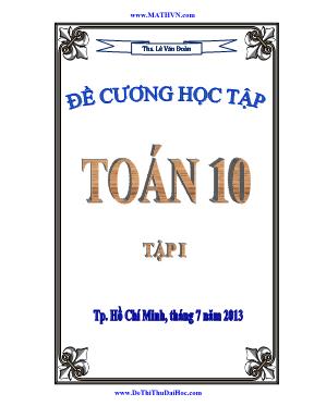 Đề cương học tập Toán 10 - Tập 1